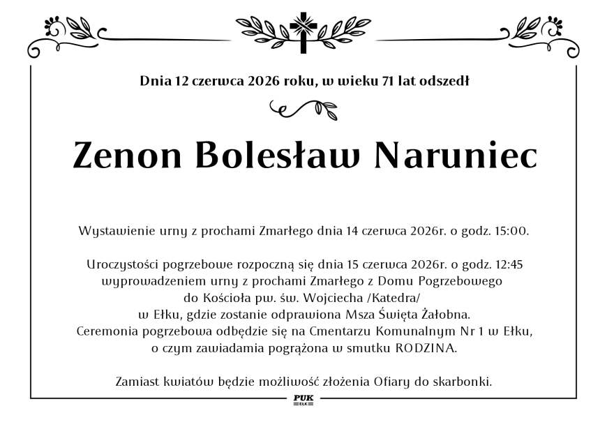 Zenon Bolesław Naruniec - nekrolog
